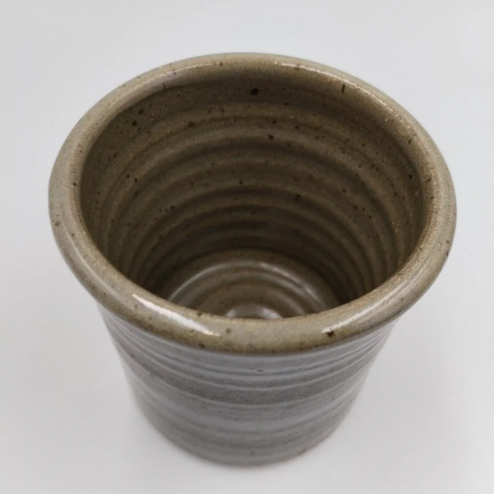 Vintage 1989 Signed Studio Pottery Tumbler Trident Mark PS 89 Stoneware Cup 4